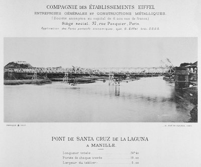 Bridge of Santa Cruz de la Laguna, Manila, February 1891 by Albert Fernique